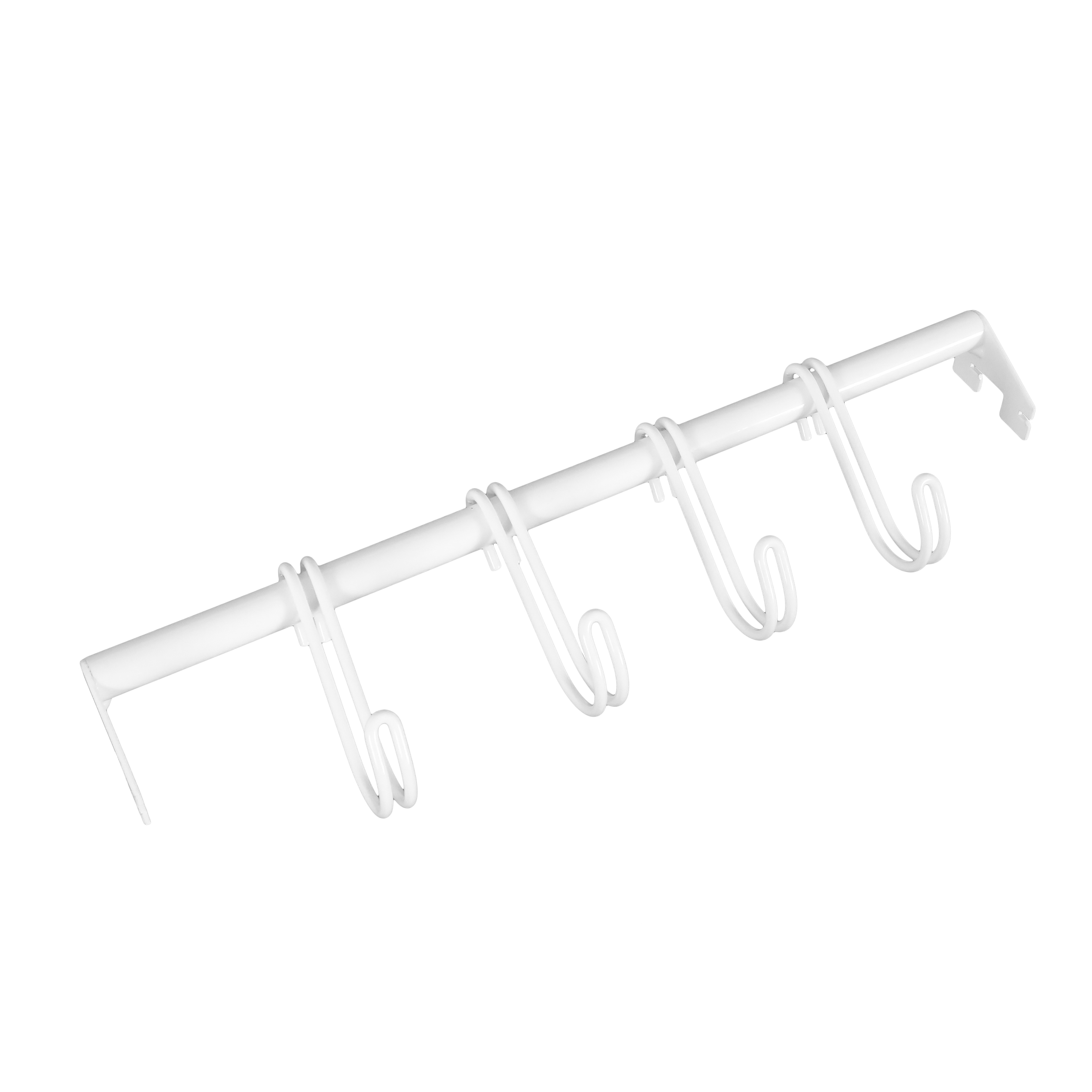 40 Fixed Hook Rack, White